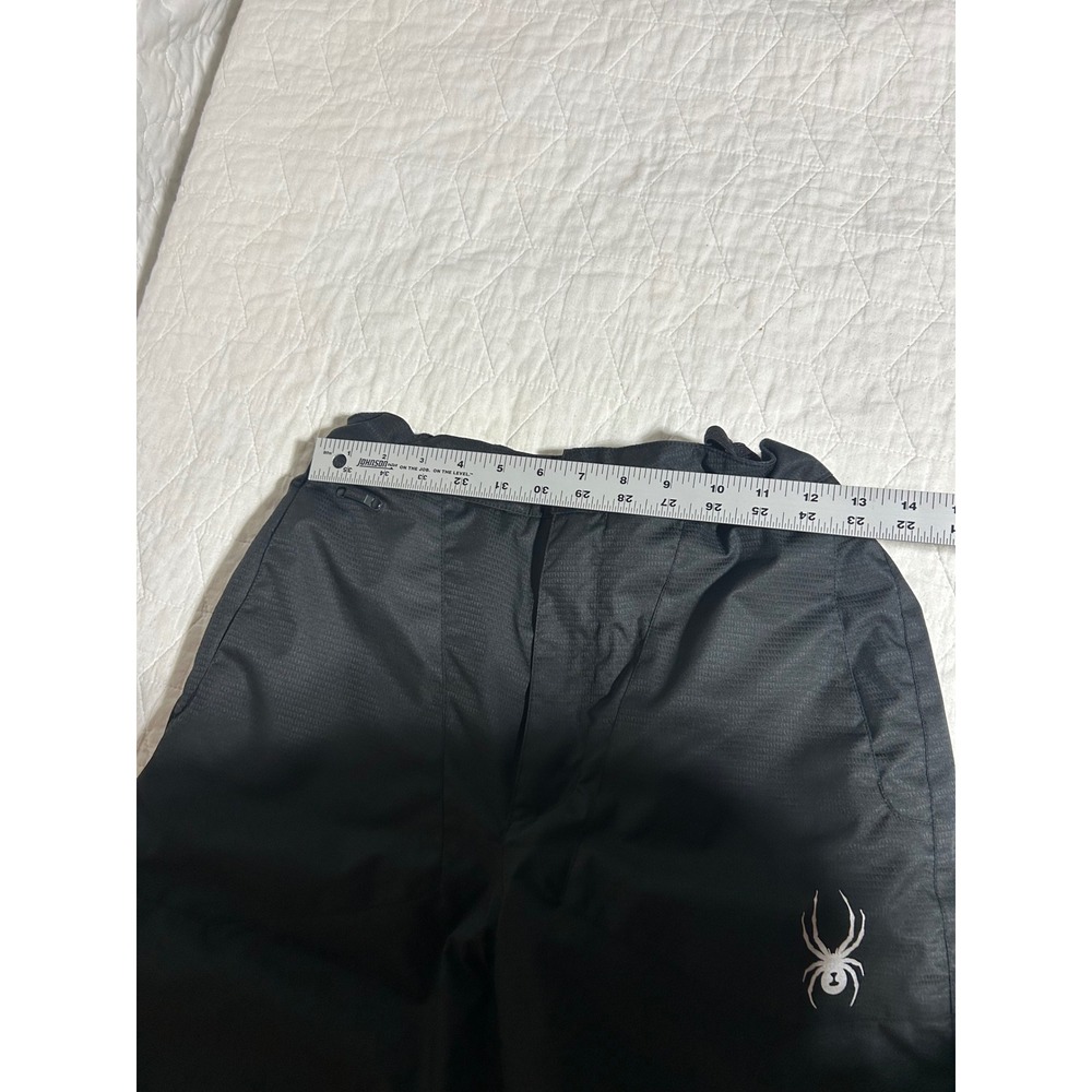 Spyder Black Kids Snow Pants with White Spider Logo - Picture 3 of 6
